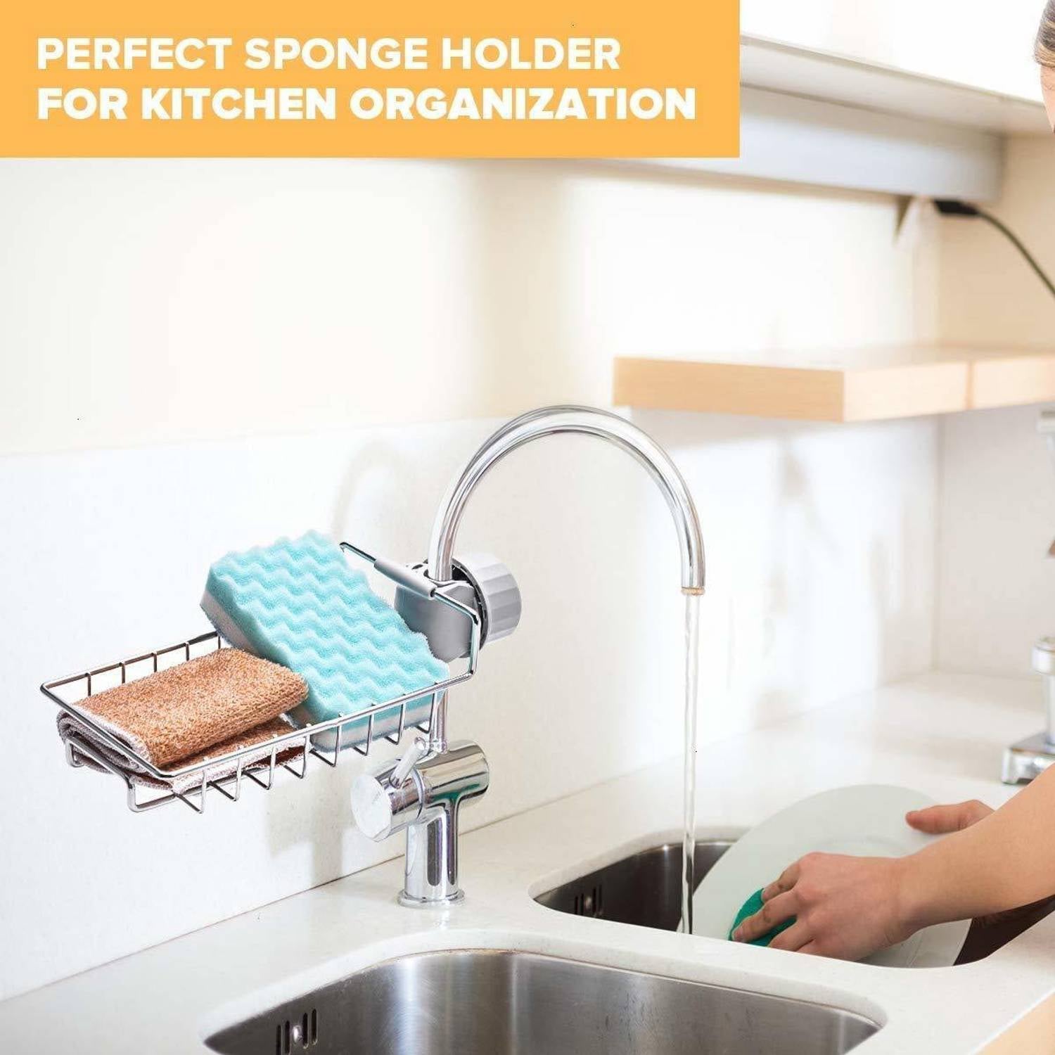 Faucet-Mounted Sink Caddy Organizer