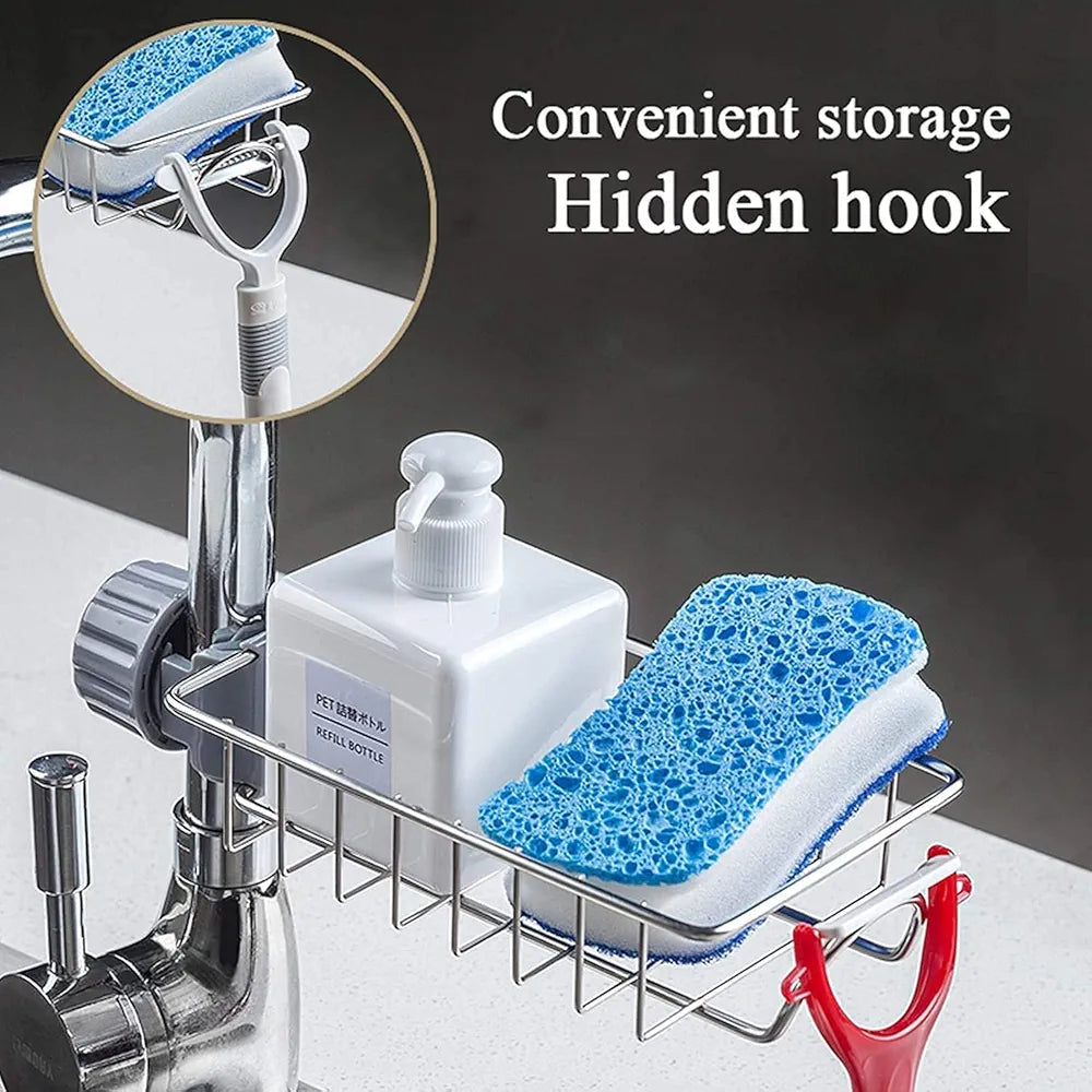 Faucet-Mounted Sink Caddy Organizer