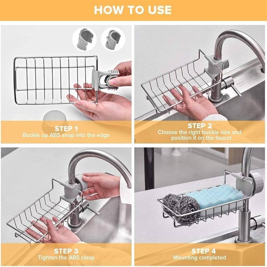 Faucet-Mounted Sink Caddy Organizer